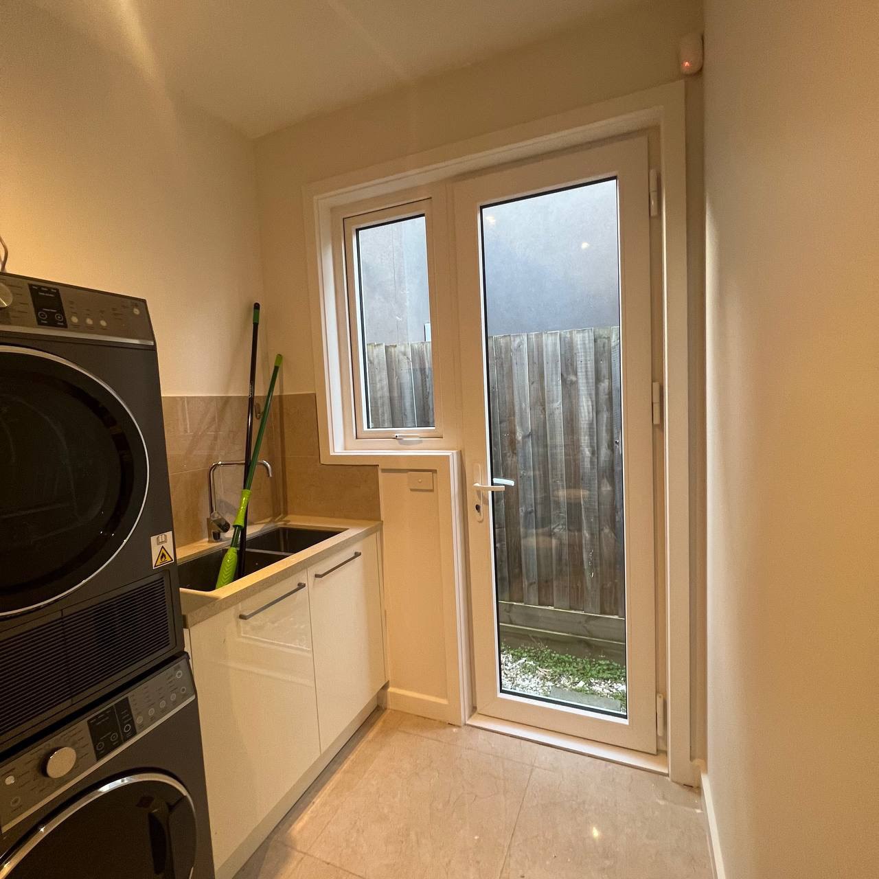 uPVC door Doncaster White uPVC door installed in Doncaster Laundry